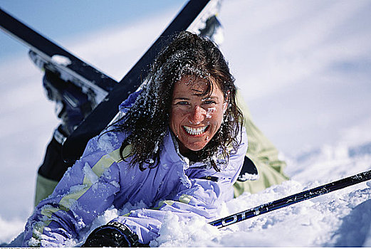 女性,滑雪者,积雪,不列颠哥伦比亚省,加拿大