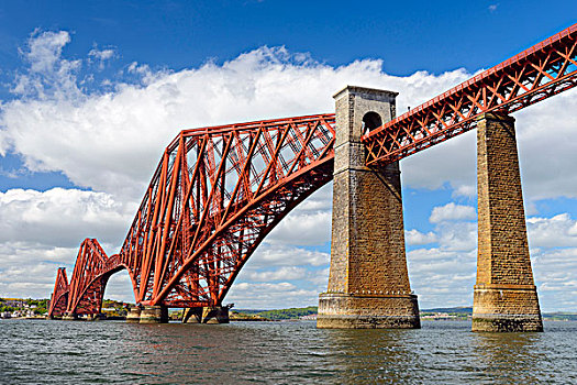 著名,桥,上方,福斯河,退潮,南,爱丁堡,苏格兰,英国