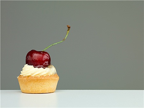 美味,樱桃蛋糕,白色背景,桌子