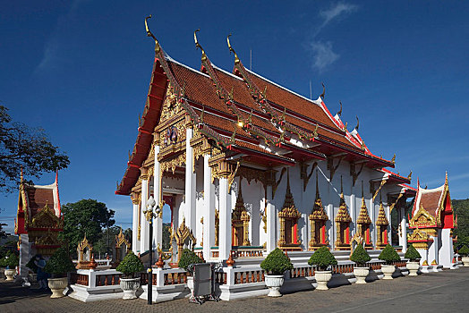 建筑,查隆寺,庙宇,普吉岛,泰国,亚洲