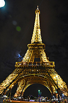 法国巴黎埃菲尔铁塔夜景风景