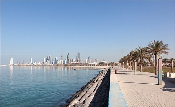 水岸,散步场所,科威特城,中东