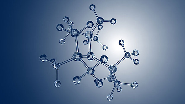 微观,六边形,水晶,分子模型,分子结构
