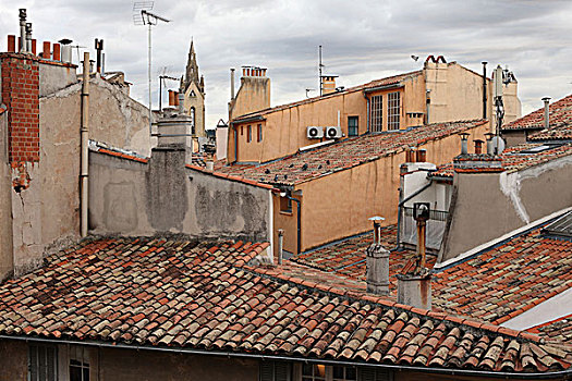 屋顶,风景,普罗旺斯地区艾克斯