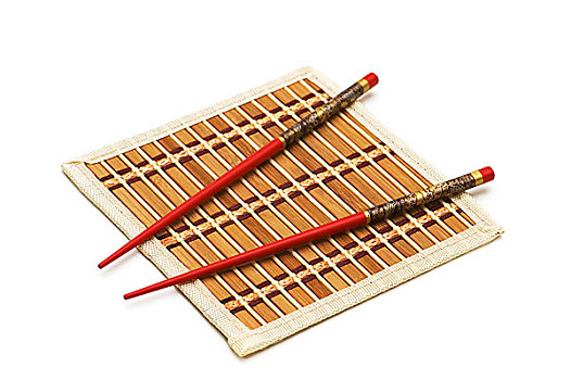 红色,筷子,垫,隔绝,白色