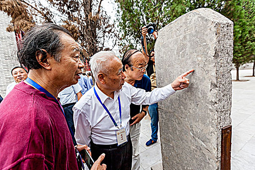 参加丙申年滑台诗会的诗人在隋唐大运河畔的大王庙采风