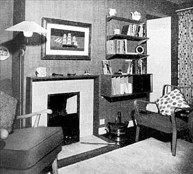 客厅,室内,20世纪50年代