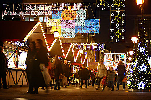 圣诞节,市场,亮光,标识,欧洲,文化,北莱茵威斯特伐利亚,德国