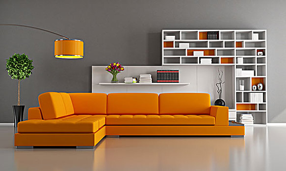 橙色,褐色,客厅