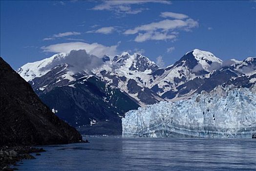 冰河,峡湾,东南阿拉斯加,夏天