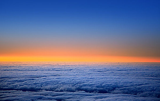 帕尔玛,日落,俯视,云海,火山口