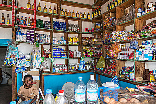 杂货店,男孩,马达加斯加,非洲