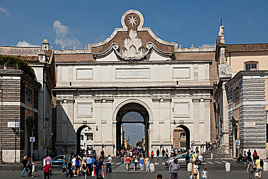 入口,罗马,波波罗广场,拉齐奥,意大利,欧洲