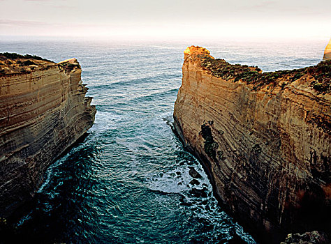 石灰石峭壁,海岸线,海洋,道路,维多利亚,澳大利亚