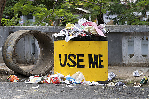垃圾桶,街道,印度