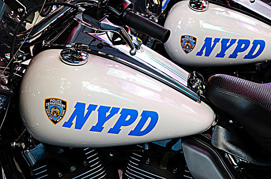 新,约克,警察,哈雷摩托,摩托车,停放,42街,纽约,美国