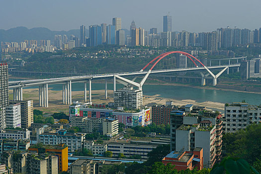 重庆山城生活下午茶咖啡大桥长江嘉陵江