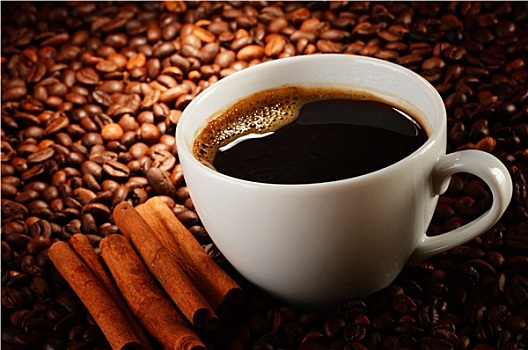 构图,咖啡杯,咖啡豆
