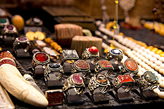 亚洲,土耳其,伊斯坦布尔,大巴扎集市,纪念品,戒指,出售,集市,大幅,尺寸