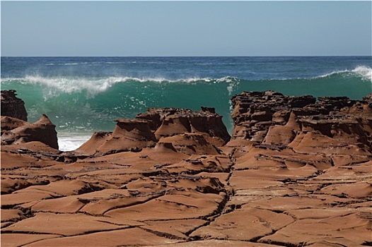 海浪,上方,石头,北方,海滩,澳大利亚