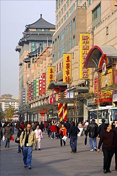 购物,区域,王府井,街道,北京,中国