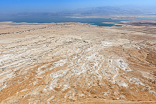 风景,围绕,陆地,死海,马萨达,古老,犹太,要塞,荒芜,以色列