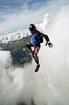 跳伞运动员,俯视,瑞士