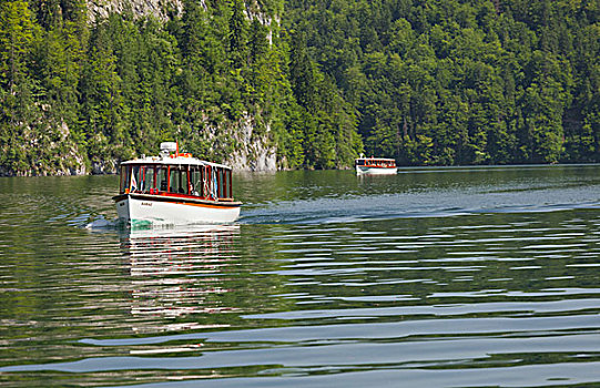 船,湖,国家公园,贝希特斯加登地区,地区,巴伐利亚,德国