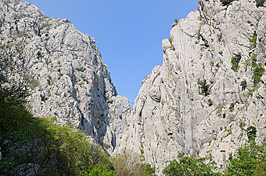 悬崖,峡谷,国家公园,克罗地亚,欧洲
