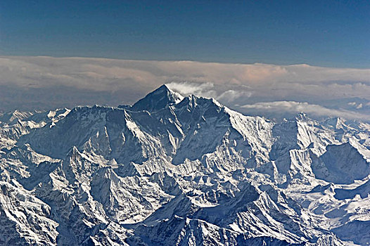 不丹,永恒,雪,珠穆朗玛峰,山,云,围绕,顶峰
