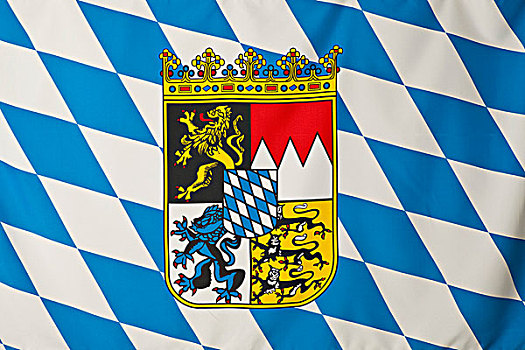 巴伐利亚,旗帜,白色,蓝色,菱形,盾徽