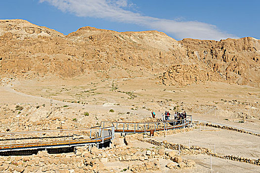 挖掘,遗址,库姆兰,约旦河西岸,以色列,中东