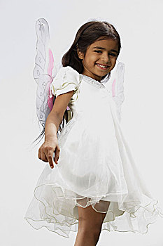 小女孩,衣服,白色长裙,翼