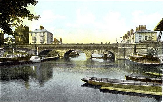 桥,牛津,20世纪,艺术家,未知