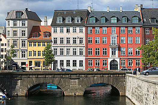 彩色,房子,哥本哈根,丹麦