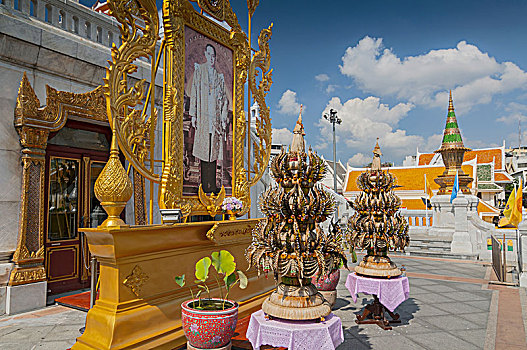 头像,国王,寺庙,金色,佛,寺院,曼谷,泰国