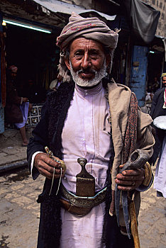 也门,老城,露天市场,市场,短刀