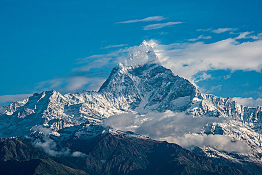 顶峰,靠近,波卡拉,尼泊尔