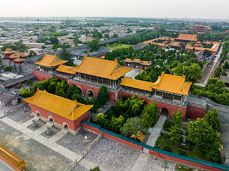 陕西省渭南市华阴市西岳庙航拍图片