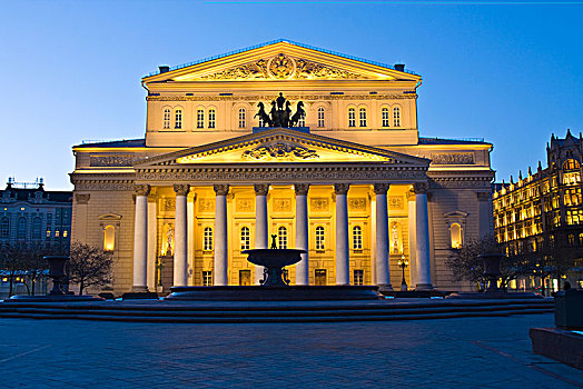 波修瓦大剧院,黄昏,莫斯科,俄罗斯,欧洲