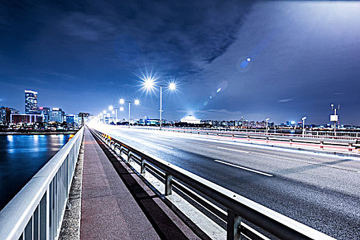 交通,桥,夜晚,首尔
