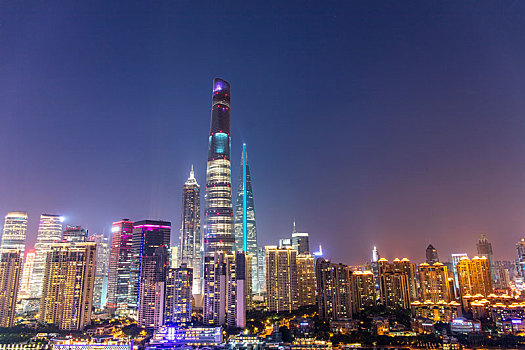 上海,黄浦江,两岸,夜景