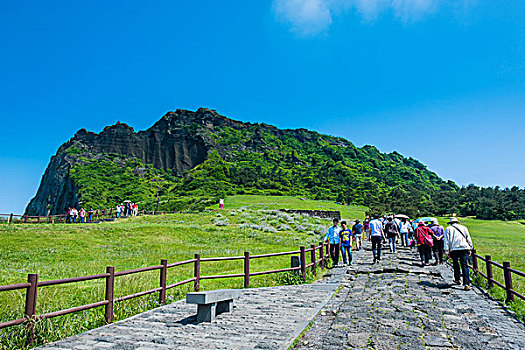 旅游,远足,日出,顶峰,世界遗产,济州岛,岛屿,韩国