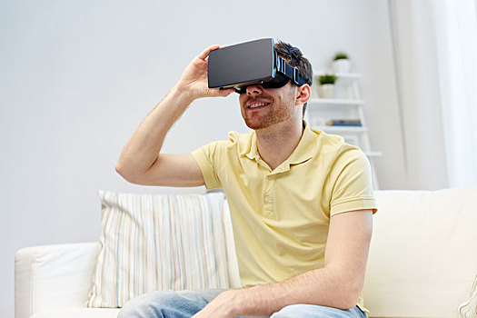 男青年,虚拟现实,耳机,3d眼镜