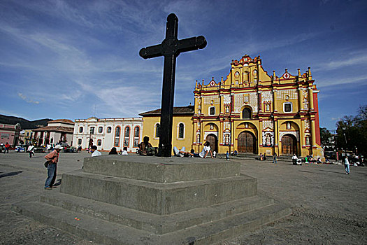 独特,16世纪,殖民地,教堂,房子,墨西哥人,城市,恰帕斯,墨西哥,十二月,2007年