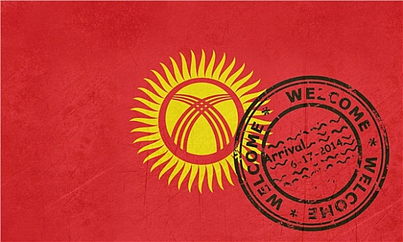 欢迎,吉尔吉斯斯坦,旗帜,护照