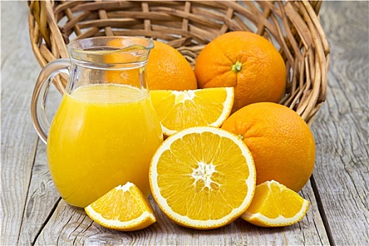 橙汁,新鲜水果