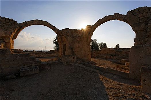 要塞,拱道,考古,世界遗产,帕福斯,塞浦路斯,欧洲