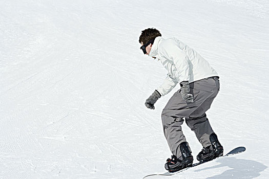 男青年,滑雪板,全身