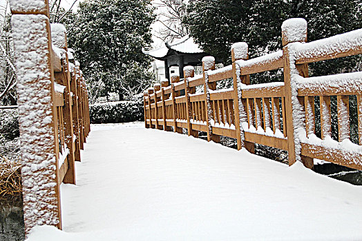 公园雪景